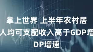 掌上世界 上半年农村居民人均可支配收入高于GDP增速